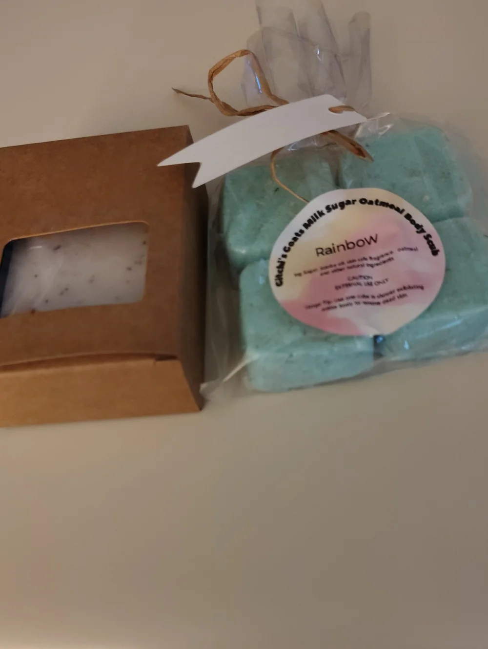 Rainbow Oatmeal Bathv Scrubs And Coffee Soap- Blue Scented Kids Bath